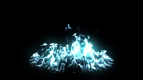 Blue fire burning circle loop effect animation Stock Footage 262288474