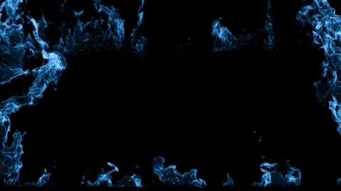 Blue fire burning loop effect Video stock 261798248