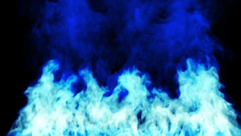 Blue fire burning loop effect animation Stock Footage 261800441