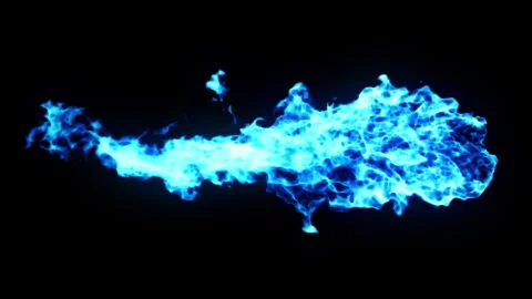 Blue fire burning loop effect animation Stock Footage 262287130
