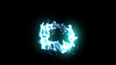 Blue fire burning loop effect animation Stock Footage 262287488