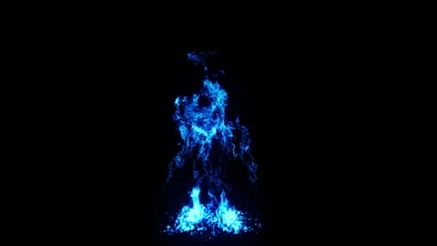 Blue fire burning loop effect animation Stock-Footage 262289991
