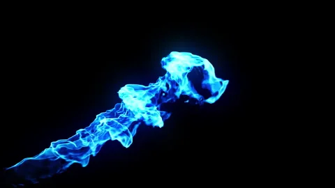 Blue fire burning loop effect animation Stock Footage 262293201