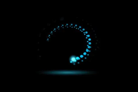 Blue fire comet light flying in circle. Shining lights in motion Stock Illustration