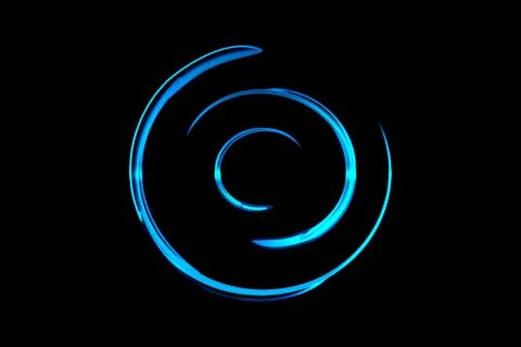 Blue fire comet light flying in circle. Shining lights in motion Stock Illustration