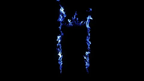 Blue fire door loop effect animation Video stock 262288388