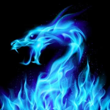 Blue fire Dragon Stock Illustration
