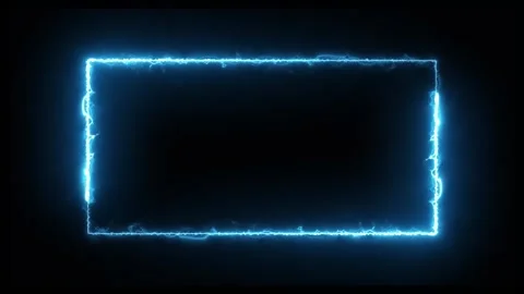 Blue fire effect frame animation isolated on black background Vídeo Stock 330229993