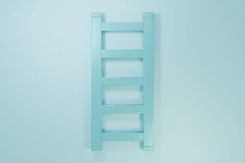 Blue Fire escape icon isolated on blue background. Pompier ladder. Fireman .. Ilustración de archivo