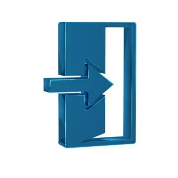 Blue Fire exit icon isolated on transparent background. Fire emergency icon. Ilustración de archivo
