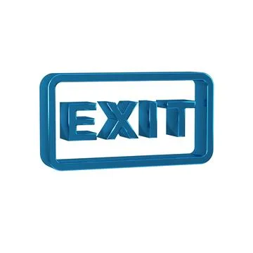 Blue Fire exit icon isolated on transparent background. Fire emergency icon. Ilustración de archivo