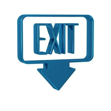 Blue Fire exit icon isolated on transparent background. Fire emergency icon. Ilustración de archivo