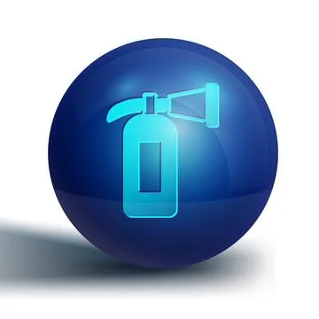 Blue Fire extinguisher icon isolated on white background. Blue circle butto.. Stock Illustration