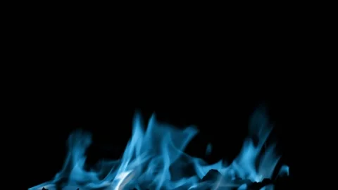 Blue Fire flame burn loop Stock Footage 145932818