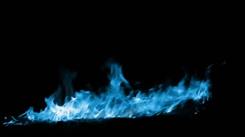 Blue Fire flame burn loop Stock Footage 145932884