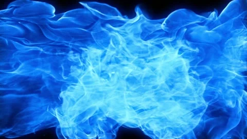Blue Fire flame burn smoke animation Video stock 146000283