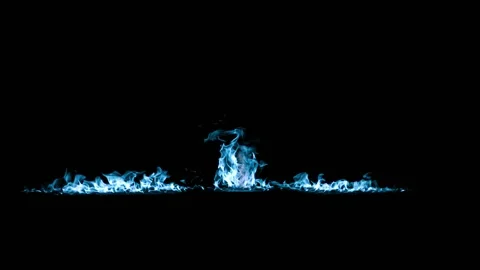 Blue fire flame effect animation Stock Footage 145894889