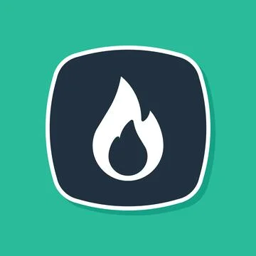 Blue Fire flame icon isolated on green background. Vector イラスト素材