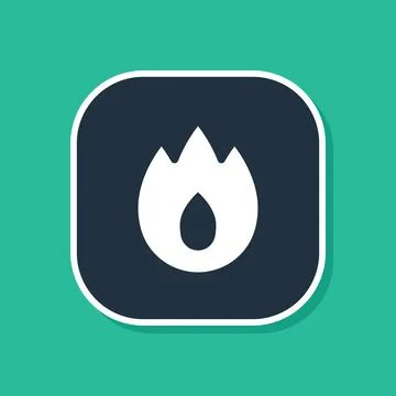 Blue Fire flame icon isolated on green background. Vector Illustrazione stock