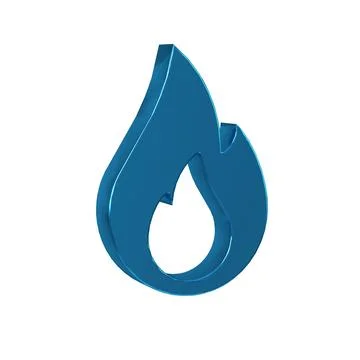 Blue Fire flame icon isolated on transparent background. Stock Illustration