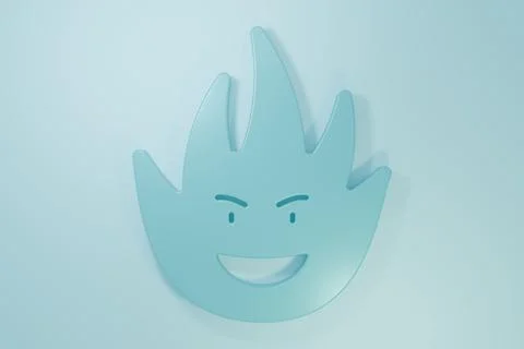 Blue Fire flame icon isolated on blue background. Minimalism concept. 3D re.. Stock Illustration