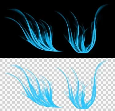 Blue fire flames isolated  Stock Photos