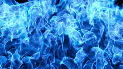 Blue fire flames rising motion abstract backgrounds effect rendering Stock Footage 331989027