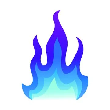 Blue fire icon Flat fire flame vector illustration. blue flame or campfire Stock Illustration