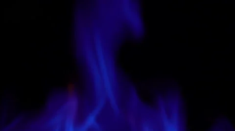 Blue fire isolated on black background. Close up Stock Footage 61943230