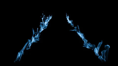 Blue fire line loop effect animation Stock Footage 261797877