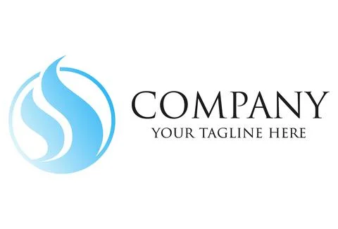 Blue fire logo design template	 Illustrazione stock