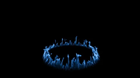 Blue fire loop effect animation Stock Footage 261798311