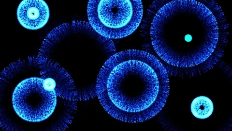 Blue fire rings Stock Footage 109501486