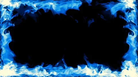 Blue fire side corner loop animation Stock Footage 117095412