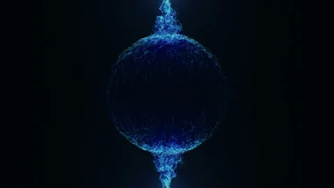 Blue Fire Sparks Ring in a 3D animation Stock Footage 233759342