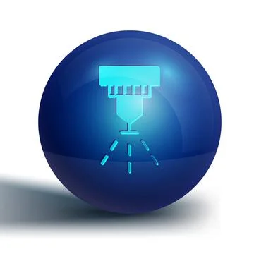 Blue Fire sprinkler system icon isolated on white background. Sprinkler, fire Stock Illustration