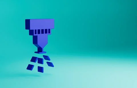 Blue Fire sprinkler system icon isolated on blue background. Sprinkler, fire Stock Illustration