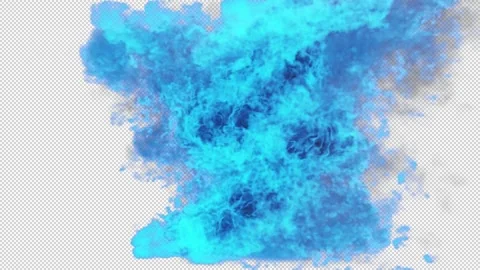Blue fire toward camera on Transparent Background Stock Footage 313993199