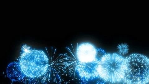 Blue fire works particle effect animation Stock-Footage 207939874
