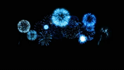 Blue fire works particle effect animation Stock Footage 207955225