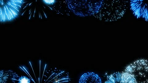 Blue fire works particle effect animation Stock Footage 207960954
