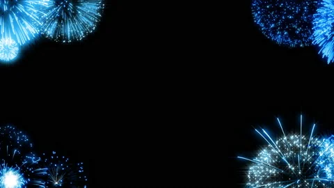 Blue fire works particle effect animation Stock Footage 207962386