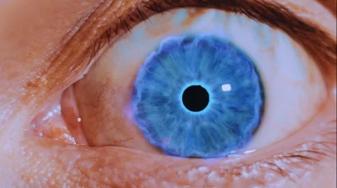 Blue fireball in eye Stock Footage 44574001