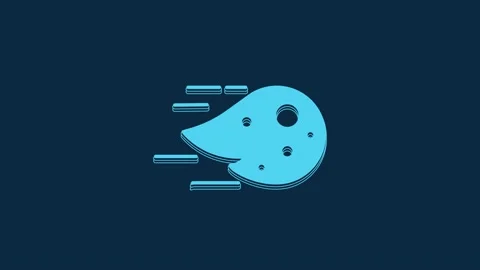 Blue Fireball icon isolated on blue background. 4K Video motion graphic Stock Footage 235932567