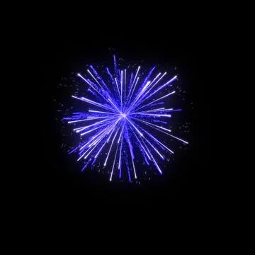 Blue firework on black background Stock Illustration