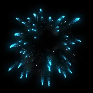 Blue firework on black background Stock Illustration