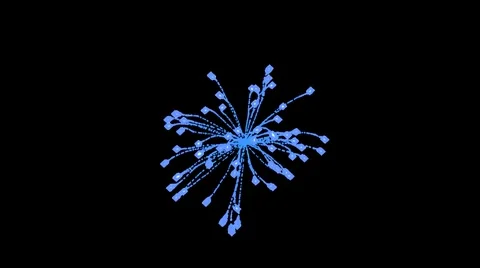 Blue Firework Explosion on a transparent background Stock Footage 1050784