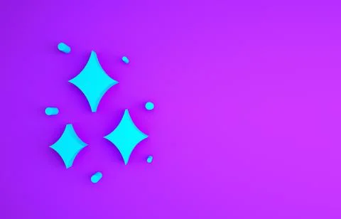 Blue Firework icon isolated on purple background. Concept of fun party. Explo Stockillustratie