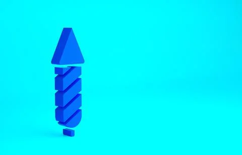 Blue Firework rocket icon isolated on blue background. Concept of fun party.  Stock Illustration