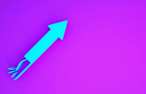 Blue Firework rocket icon isolated on purple background. Concept of fun party Stock Illustration